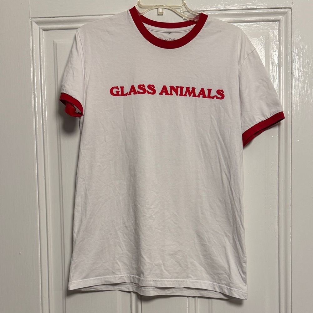 White Tee with Red Accents
